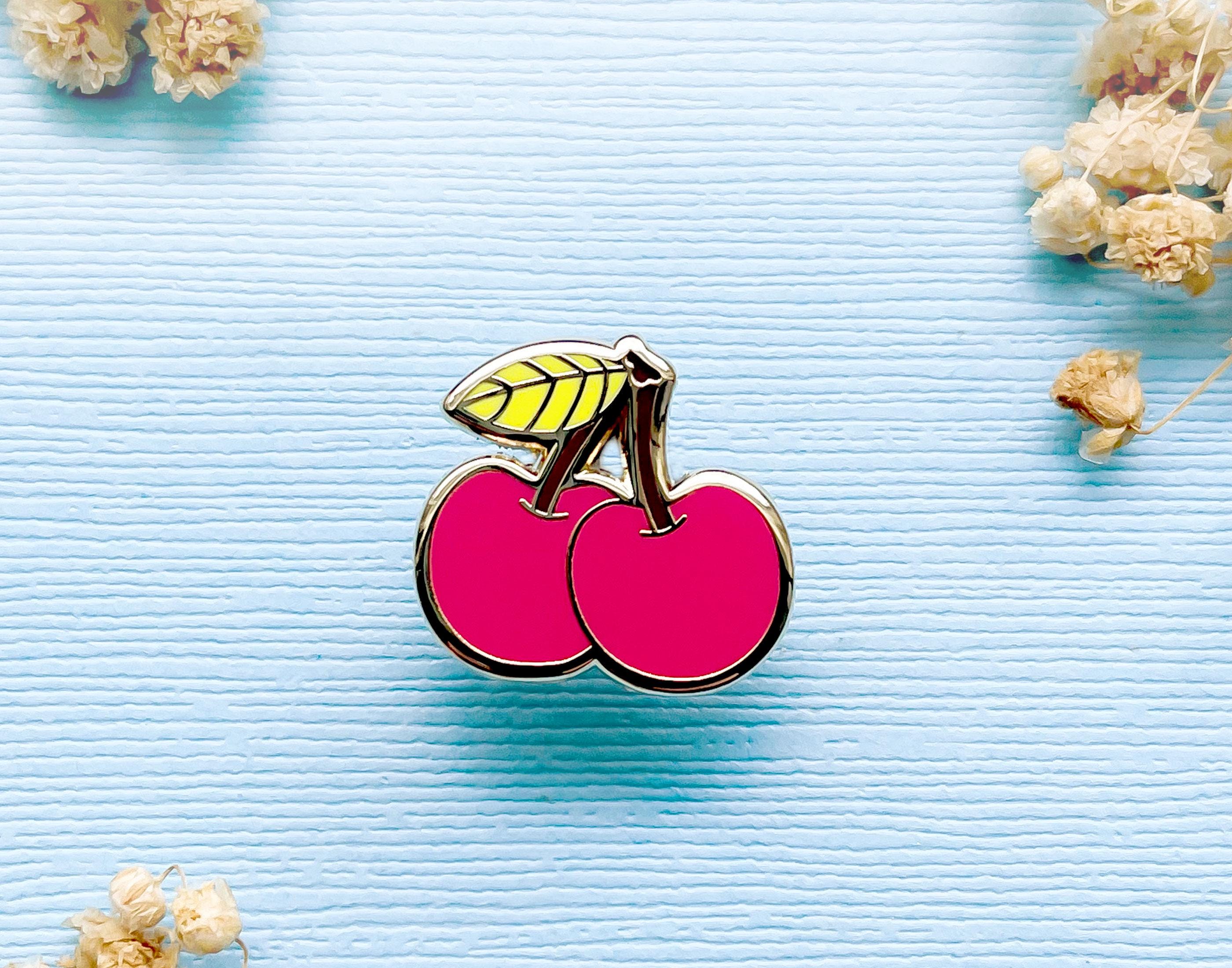 Mini Cute Cherries Fruit Enamel Pin - Etsy