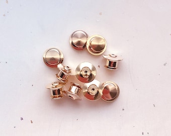 Pack of 10 Gold Locking Pin Backs for Enamel Pins