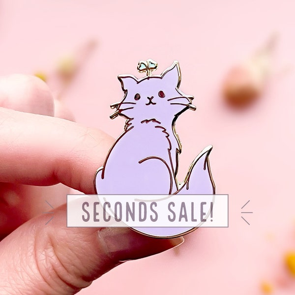 SECONDS SALE Broccoli Sprout Cat Enamel Pin