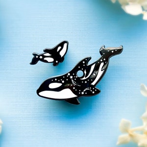 Singularity Orca Mother and Calf Enamel Pin Set