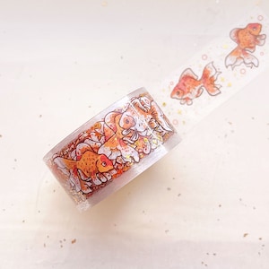 Goldfish Stars Gold Foil Clear PET Tape