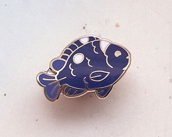 Tiny Domino Damsel Fish Enamel Pin