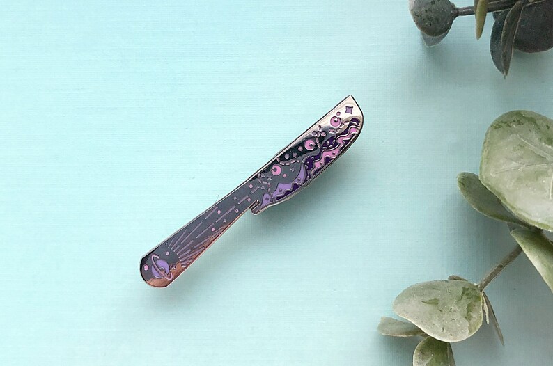 Space Butter Knife Enamel Pin Etsy