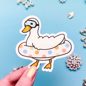 Duck Swimmer Clear Vinyl Sticker