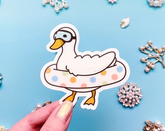 Duck Swimmer Clear Vinyl Sticker