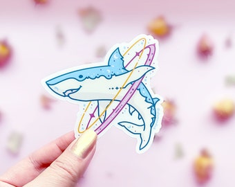 Cosmic Shark Clear Vinyl Sticker