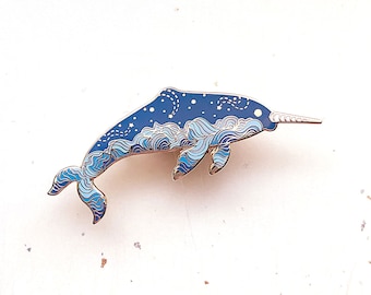 Cloudy Narwhal Enamel Pin