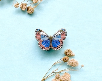 Western Pygmy Blue Butterfly Enamel Pin