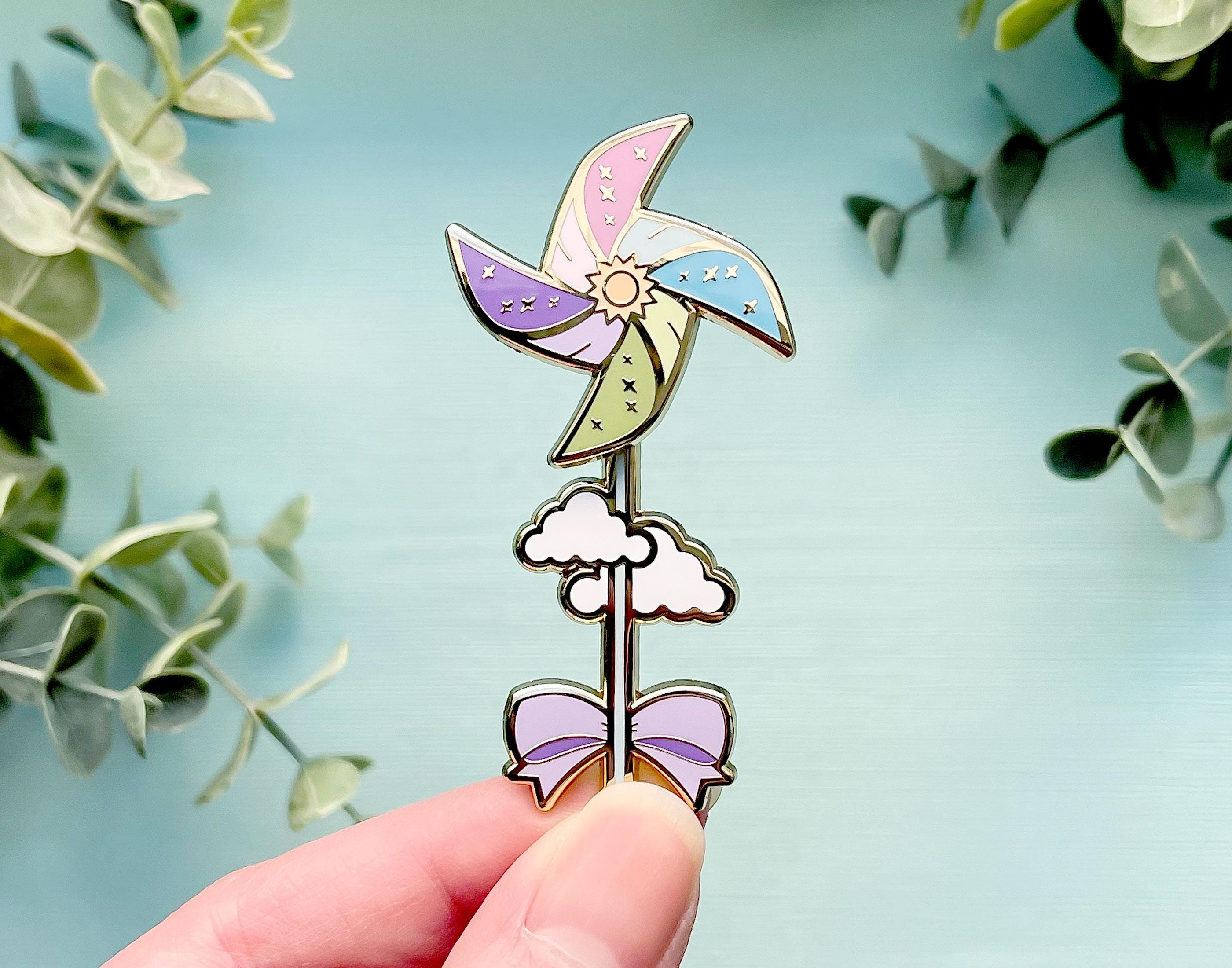 Sunny Day Cute Wind Spinner Enamel Pin - Etsy