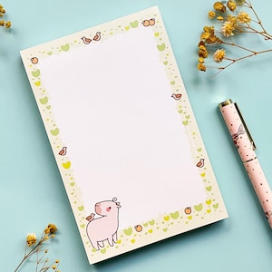 Curly the Capybara Leaf and Birds Dotted Grid Notepad