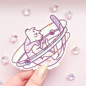 Cosmic Cat Clear Vinyl Sticker image 4