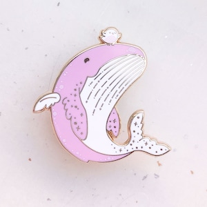 Flying Whale Enamel Pin