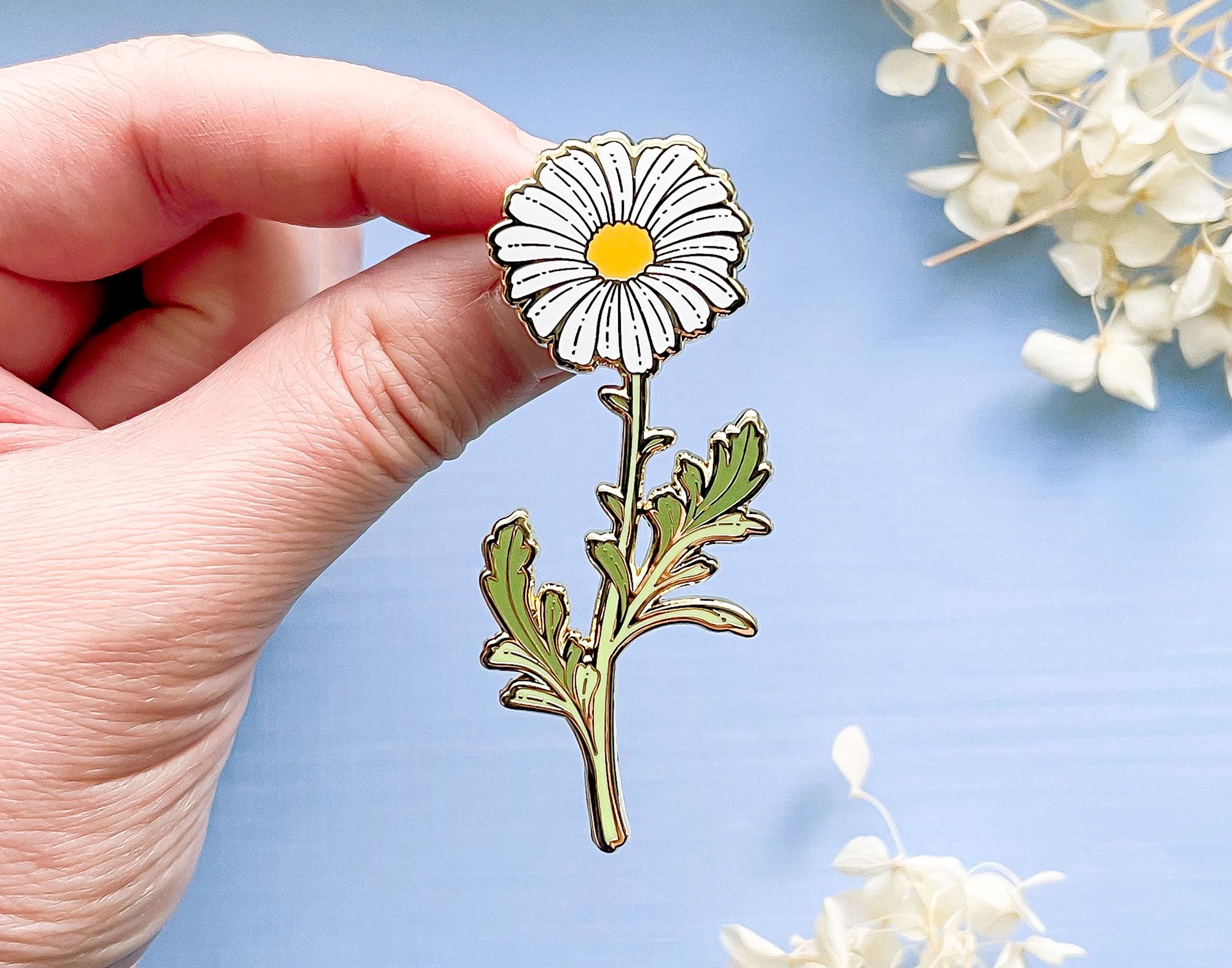 Marguerite Daisy Cute Flower Enamel Pin - Etsy