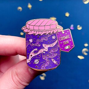 Cosmic Jam Glitter Galaxy Space Enamel Pin