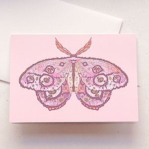 Fantasy Moth Gold Foil Greeting Card