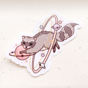 Cosmic Raccoon Clear Vinyl Sticker