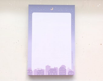 Starry Cityscape Dotted Grid Notepad