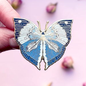 Blue Oakleaf Butterfly Enamel Pin