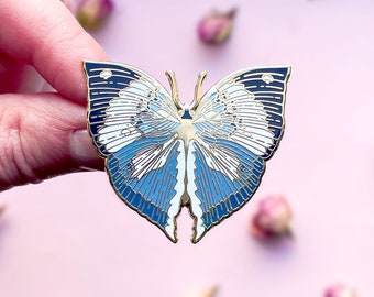 Blue Oakleaf Butterfly Enamel Pin