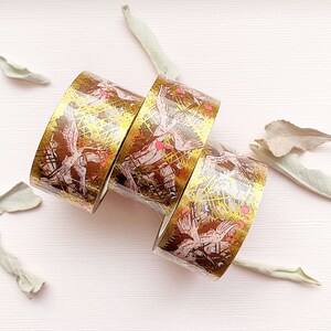 Red Crowned Cranes Gold Foil Clear PET Tape image 4