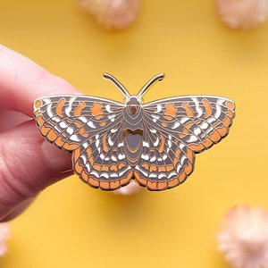 Checkerspot Butterfly Enamel Pin
