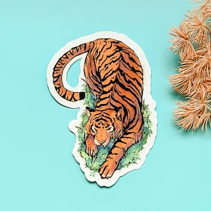 Prowling Sumatran Tiger Clear Vinyl Sticker