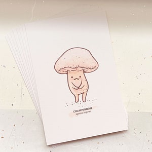 Eight Cute Mushrooms Mini Original Art Print 2020 Set