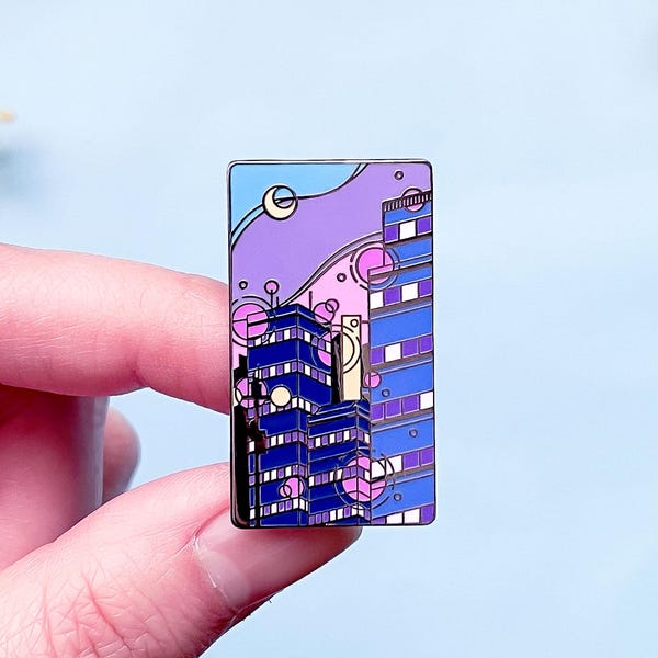 Glass Towers High Rises Enamel Pin