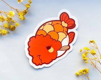 Cute Ranchu Goldfish Clear Vinyl Sticker