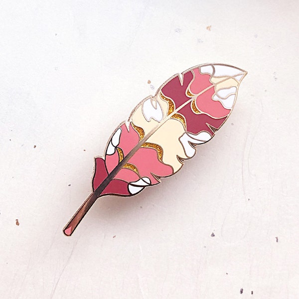 Griffin Feather Glitter Enamel Pin