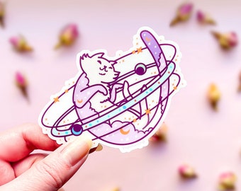 Cosmic Cat Clear Vinyl Sticker