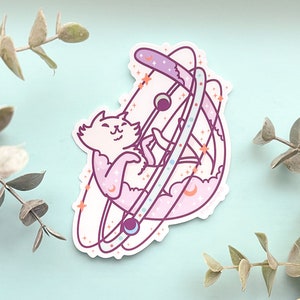 Cosmic Cat Clear Vinyl Sticker image 5