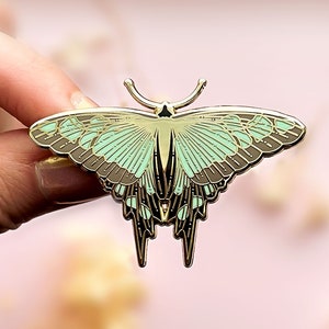 Glassy Bluebottle Butterfly Enamel Pin