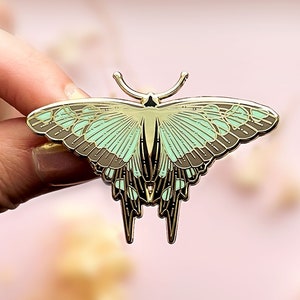 Glassy Bluebottle Butterfly Enamel Pin