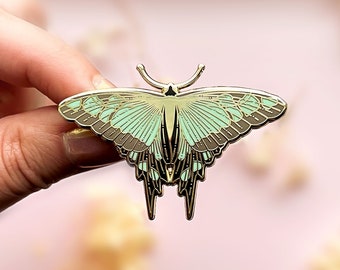 Glassy Bluebottle Butterfly Enamel Pin