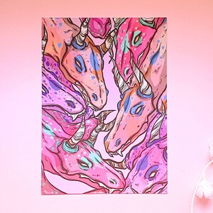 Speckled Dragons Original Fantasy Art Print image 2