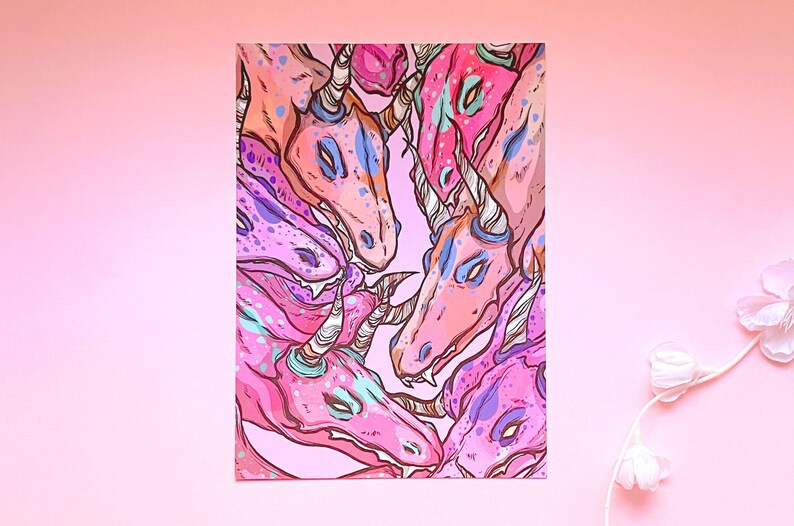 Speckled Dragons Original Fantasy Art Print image 2