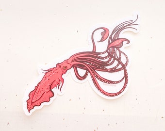 Giant Squid Clear Vinyl Sticker