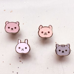 Mini Kawaii Animals Board Filler Enamel Pin Set