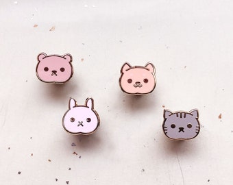 Mini Kawaii Animals Board Filler Enamel Pin Set