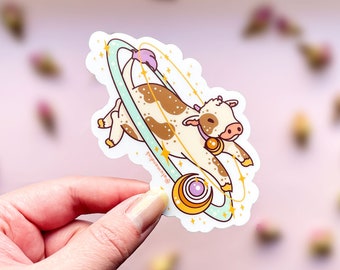 Cosmic Cow Clear Vinyl Sticker