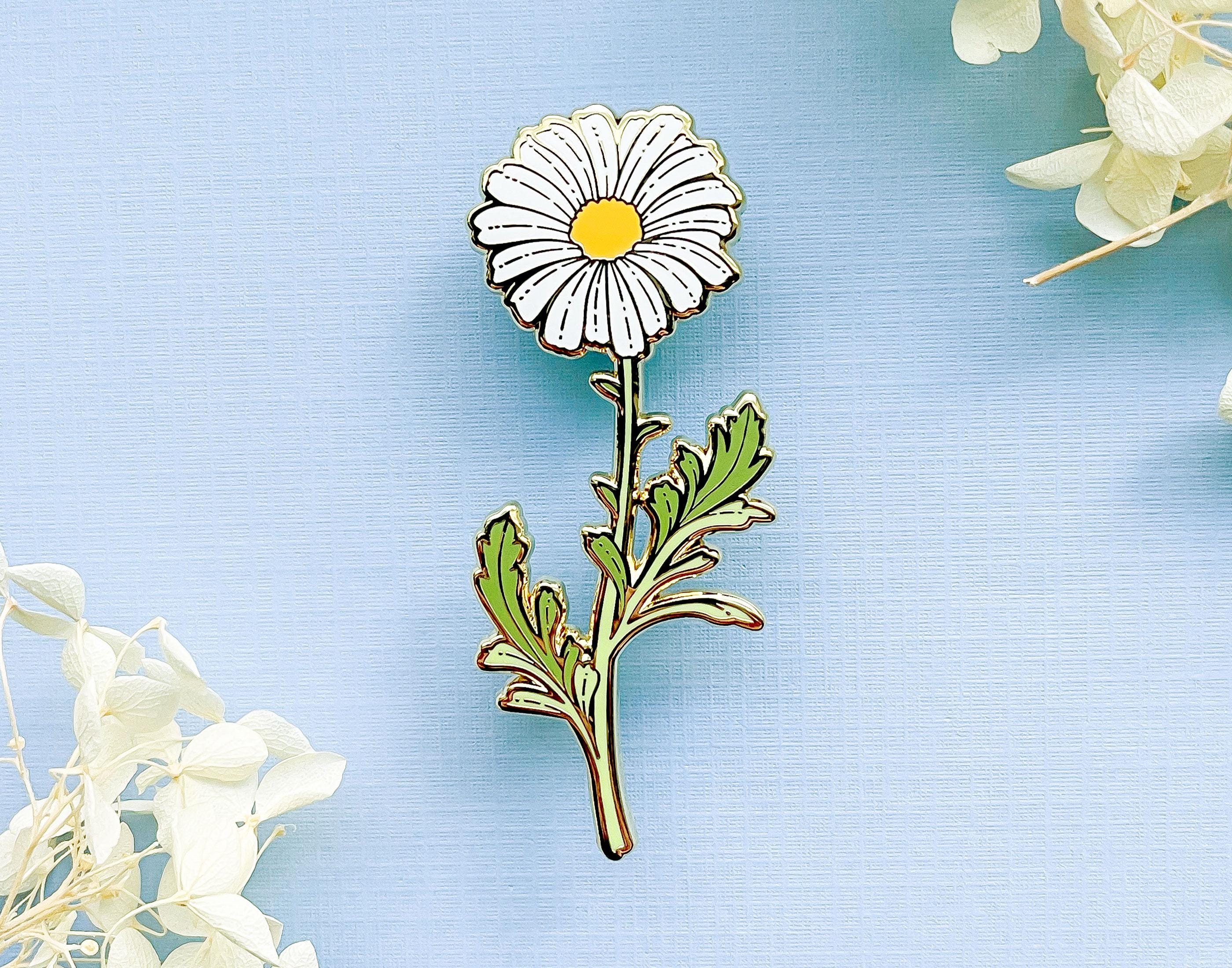 Marguerite Daisy Cute Flower Enamel Pin - Etsy
