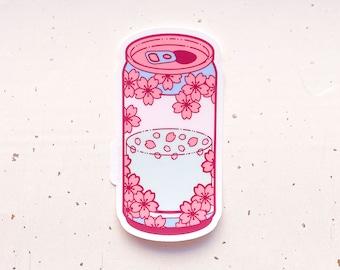 Sakura Soda Can Clear Vinyl Sticker