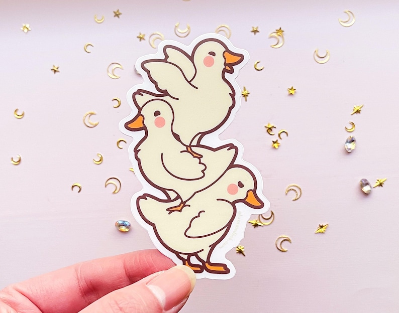 Mini Ducks Quack Stack Clear Vinyl Sticker - Etsy