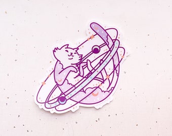 Cosmic Cat Clear Vinyl Sticker