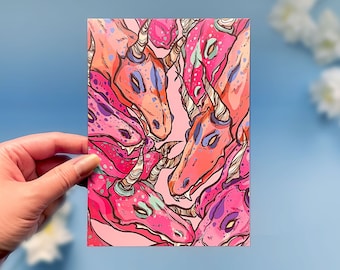 Impresión artística de fantasía original de Dragones moteados