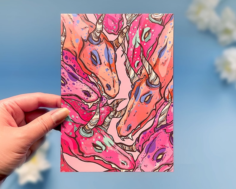 Speckled Dragons Original Fantasy Art Print image 1