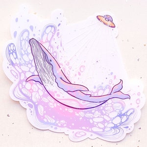 The Immaculate Abduction Original Whale Art Clear Vinyl Sticker image 2