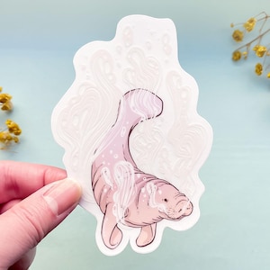 Steam Manatee durchsichtige Vinyl Aufkleber