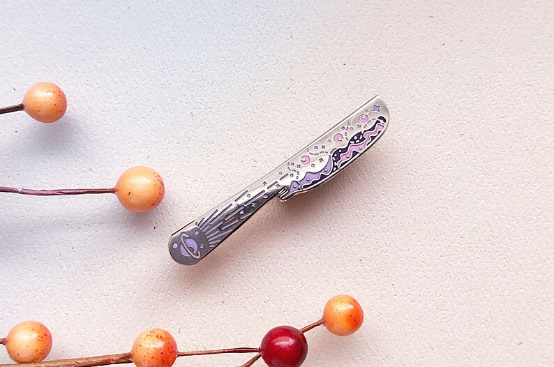 Space Butter Knife Enamel Pin Etsy